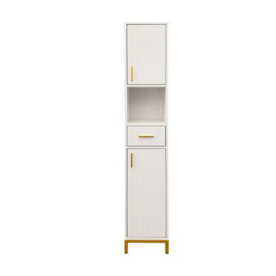 Hygrad Built to Survive Tall Freestanding Bathroom Storage UnitSmall Spaces Narrow Cabinet With Drawer from B&Q