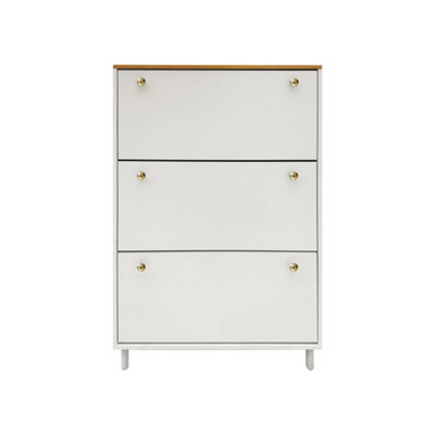 Hygrad Built to Survive 3 Drawer Shoe Cabinet Storage Cupboard Footwear Stand Organizer Rack Wooden Unit from B&Q