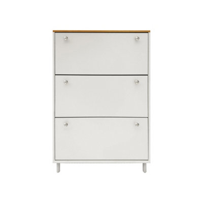 Hygrad Built to Survive 3 Drawer Shoe Cabinet Storage Cupboard Footwear Stand Organizer Rack Wooden Unit from B&Q