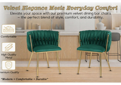 Hygrad Built to Survive 2 X Luxury Upholstered Seat Woven Dining Kitchen Bar Pub Stool Chair from B&Q