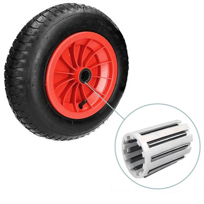 Ketobarrow 14" Wheelbarrow Wheel Pneumatic Tyre Innertube 3.50-8 With 1" Needle Bearings from B&Q