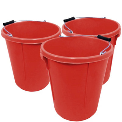Ketobarrow Plasterers Bucket Red For Mixing Building Plaster And Holding Water25 Litre Plastic Heavy Duty Pack Of 3 from B&Q