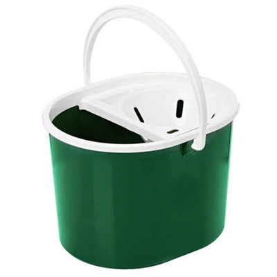 Ketobarrow Mop Bucket With Wringer 12 Litre Floor Bucket For Small Area Cleaning And General Mopping Colour Coded Plastic Green from B&Q