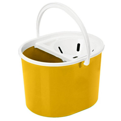 Ketobarrow Mop Bucket With Wringer 12 Litre Floor Bucket For Small Area Cleaning And General Mopping Colour Coded Plastic Yellow from B&Q