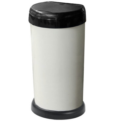 Ketobarrow 42L Moda Cream Touch Top Kitchen Bin Waste Rubbish Recycle BinD-Shaped 42 Litre from B&Q