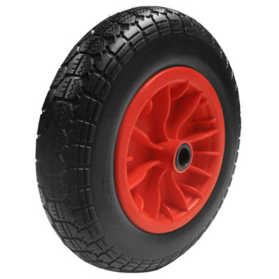 Ketobarrow 14" Wheelbarrow Wheel Pu Puncture Proof Solid Wheel 3.50-8Replacement Wheel 20mm Bore from B&Q