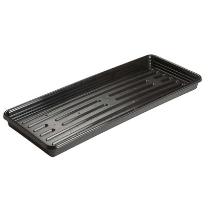 B&Q -  2 X Large Capacity Black Multi Use Flower Plant Garden Grow Trays For Plants