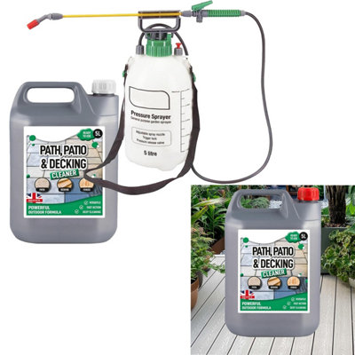 HEATON WHOLESALE Ready To Use 5L Path Patio & Decking Cleaner With Pressure SprayerRemoves Grime & Stains from B&Q