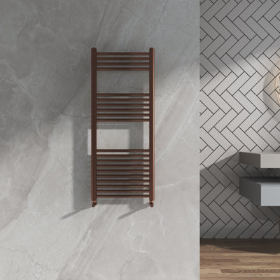 Banyetti Aureli 1200 X400 Ladder Towel Rail RadiatorBrushed Bronze from B&Q