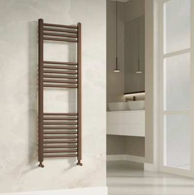 Banyetti Aureli Brushed Bronze Ladder Towel Rail Radiator1200mm X 400mm from B&Q