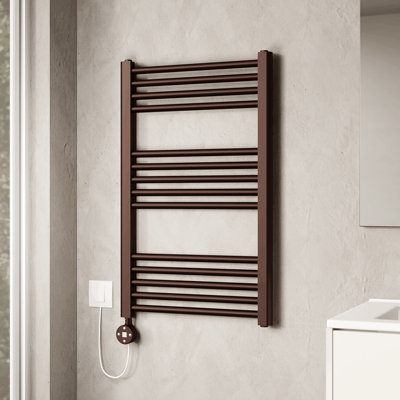Banyetti Aureli Brushed Bronze Electric Ladder Towel Rail Radiator800mm X 500mm from B&Q