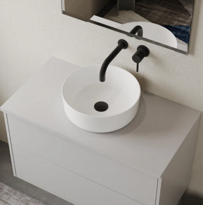 Banyetti Ares 360mm Round Countertop BasinGloss White from B&Q