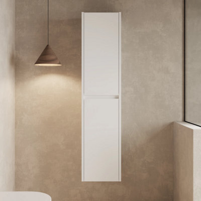 Banyetti Mino 1500mm Wall Hung Tall CabinetGloss White from B&Q
