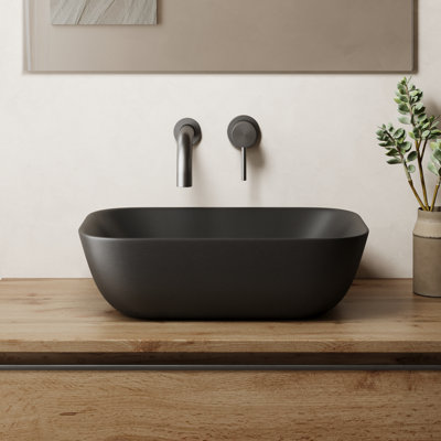 Banyetti Zeus 455mm Countertop BasinMatt Black from B&Q