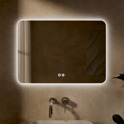Banyetti Quadra 500mm X 700mm Rectangular Backlit Led Mirror from B&Q