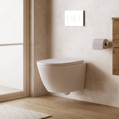 Banyetti Scene Rimless Wall Hung ToiletGloss White from B&Q