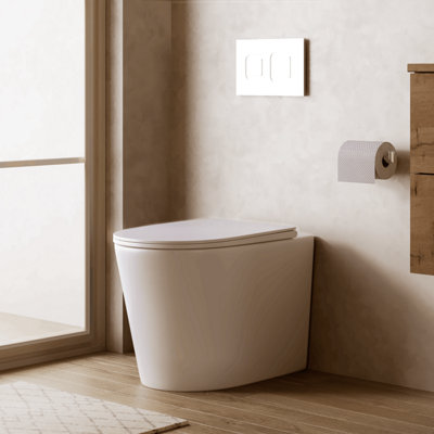 Banyetti Scene Rimless Back To Wall ToiletGloss White from B&Q