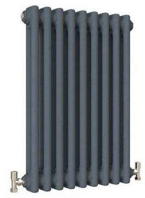 B&Q -  Traditional 2 Column Cast Iron Radiator Anthracite Finish600mm X 455mmWall-Mounted