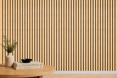 D Pro T Homeware 2 X Washed Oak Acoustic 3D Timber Oak Slatted Wall Panel - 2400X600
