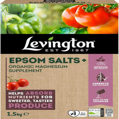 Levington Epsom Salts 1.5Kg Magnesium Rich Plant Food For Greener Leaves Ideal For Tomatoes Potatoes Roses And More from B&Q
