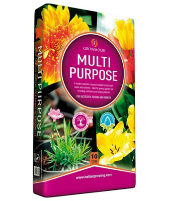 Growmoor Compost Nutrient Rich Specialist Blends For Flowers Shrubs Vegetables Available In 10L from B&Q