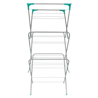 - Monal 3 Tier Concertina Clothes Airer Grey Foldable Indoor Dryer