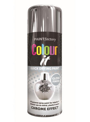 B&Q Colour It Chrome Effect Gloss Paint - 2700 400Ml