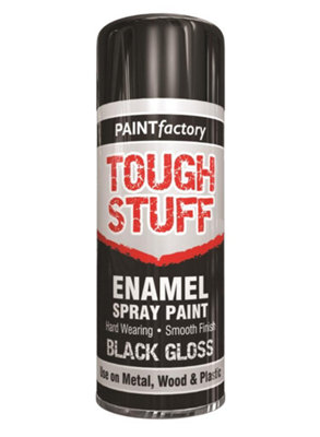 Pf Tough Stuff Enamel Black Gloss Paint 400Ml Can Durable Finish2578 from B&Q