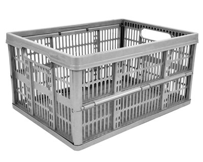 1 Pack 32L Foldable Plastic Storage Crate BoxGrey from B&Q