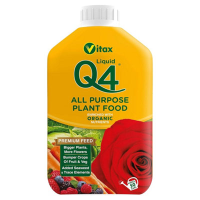 Vitax Q4 All Purpose Liquid Plant Food1 Litre Premium Concentrate With Seaweed from B&Q