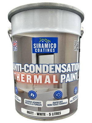 B&Q -  Anti Condensation Thermal Paint5 LitresMatt WhiteBritish Made
