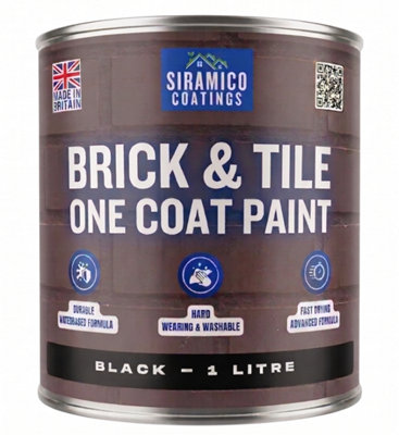 Siramico Coatings Brick & Tile PaintBlackMatt 1 Litre from B&Q