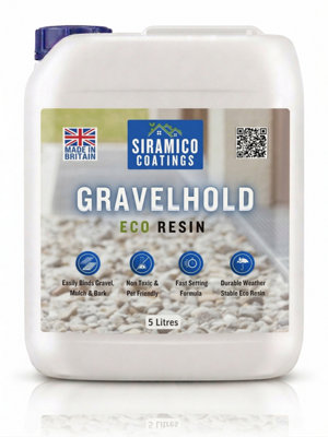 Siramico Coatings Gravelhold Eco Resin 5 Litres Waterbased Binder For Gravel Stones And Mulch On BordersPatios & Gardens from B&Q