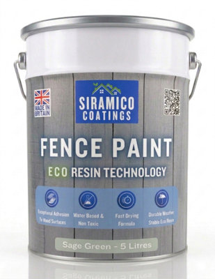 B&Q -  Premium Sage Green Fence Paint 5 LitresWaterbased Eco Resin Technology - Image 3