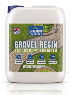 Siramico Coatings Gravel Resin Eco-Bond™ Premium Glue Binder Holder For GravelStoneBarkRubber & Mulch from B&Q