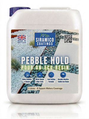 Siramico Coatings Pebble Hold Pour On Eco-Resin™ Glue Binder5 Litres Waterbased Binder from B&Q