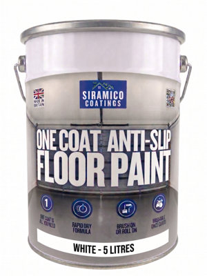 B&Q -  One Coat Anti-Slip Floor Paint5 LitresWhite