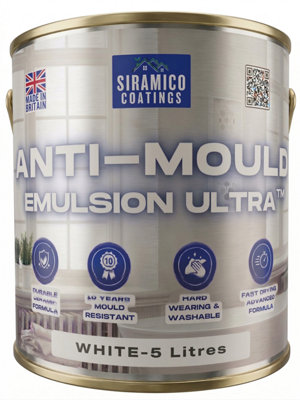 B&Q -  Anti Mould Paint Ultra5 LitresBrilliant White Matt Finish10 Year Anti Mould Protection Emulsion Paint - Image 3