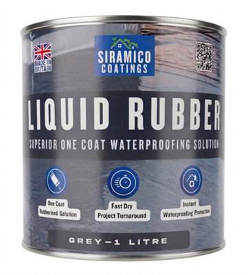 B&Q -  Liquid Rubber Roof Coating1 Litre GreyInstant Leak Seal TechnologyQuick DryingOne Coat Waterproofing Sealant