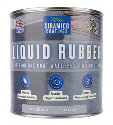 B&Q -  Liquid Rubber Roof Coating500Ml ClearInstant Leak Seal TechnologyQuick DryingOne Coat Waterproofing Sealant
