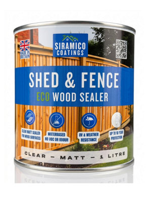  - Shed And Fence Clear1 LitreMattEco Wood Sealer & Protector For Outdoor WoodFencesDecking & Garden Structures