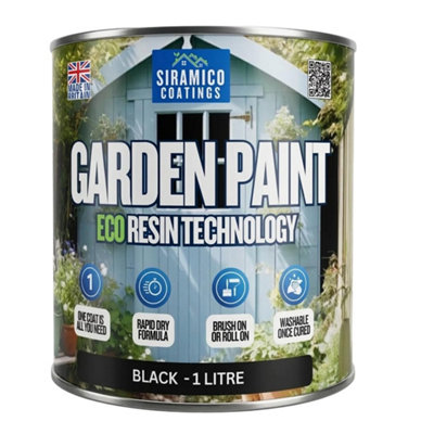 B&Q -  Garden Paint 1LEco Resin Premium One Coat For Garden FurnitureBlack