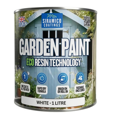 B&Q -  Garden Paint 1LEco Resin Premium One Coat For Garden FurnitureWhite