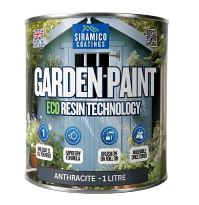 B&Q -  Garden Paint 1LEco Resin Premium One Coat For Garden FurnitureAnthracite