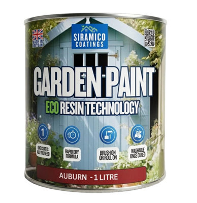 B&Q -  Garden Paint 1LEco Resin Premium One Coat For Garden FurnitureAuburn