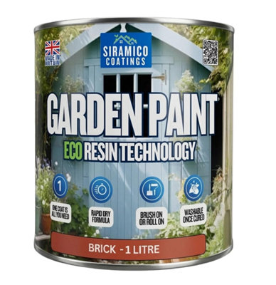 B&Q -  Garden Paint 1LEco Resin Premium One Coat For Garden FurnitureBrick