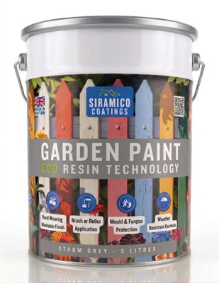 B&Q -  Garden Paint 5LEco Resin Premium One Coat For Garden FurnitureStorm Grey
