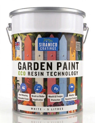 B&Q -  Garden Paint 5LEco Resin Premium One Coat For Garden FurnitureWhite