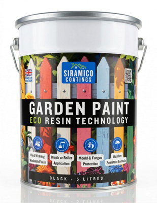 B&Q -  Garden Paint 5LEco Resin Premium One Coat For Garden FurnitureBlack