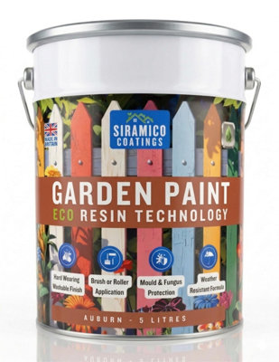 B&Q -  Garden Paint5 LitresEco Resin Premium One Coat Garden Paint For Garden FurnitureAuburn